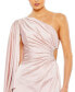 Women's Ieena One Shoulder Long Sleeve Draped Gown