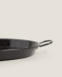 Steel paella pan with handles