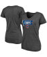 ფოტო #1 პროდუქტის Women's Heathered Charcoal Chicago Cubs Holy Cow Hometown Collection Tri-Blend V-Neck T-shirt