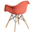 Alonza Series Peach Plastic Chair With Wood Base