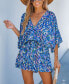 ფოტო #5 პროდუქტის Women's Abstract Print Drawstring Romper