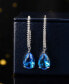 ფოტო #2 პროდუქტის Silver-Tone Aqua Tear Drop Earrings