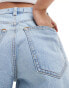 Фото #2 товара Abercrombie & Fitch Curve Love loose fit denim shorts in light blue wash