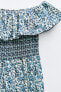 Фото #5 товара Платье off-the-shoulder из ткани с принтом ZARA