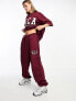 ASOS Weekend Collective oversized jogger with WCA logo in burgundy