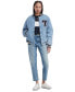 Фото #4 товара Women's Denim Snap-Front Cotton Letterman Jacket