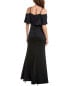 Фото #2 товара Aidan Mattox Cold-Shoulder Gown Women's Blue 0