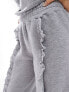 ASOS DESIGN wide leg jogger with frill detail in grey marl Серый, XS - фото #9