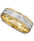 ფოტო #1 პროდუქტის Men's 14k Gold and 14k White Gold Ring, Wave Engraved Band