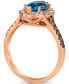 Фото #3 товара Blue Topaz (1-3/4 ct. t.w.) & Diamond (1/2 ct. t.w.) Marquise Halo Ring in 14k Rose Gold