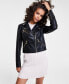 ფოტო #3 პროდუქტის Women's Venom Cropped Moto Long-Sleeve Zipper Jacket Pleather