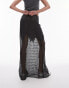 Фото #3 товара Topshop satin lace mix maxi skirt in black