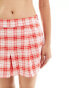 Something New X Chloe Frater skort co-ord in red check