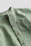 Фото #2 товара Linen-blend Band Collar Shirt