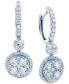 ფოტო #1 პროდუქტის Diamond Halo Cluster Dangle Drop Earrings (2-1/2 ct. t.w.) in 14k White Gold