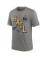 Фото #2 товара Men's Heather Gray Michigan Wolverines Blitz Roll Call Tri-Blend T-Shirt