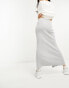 Фото #4 товара Stradivarius knitted midi skirt with split in grey