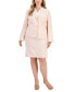 Plus Size Crepe Collarless Jacket & Slim Pencil Skirt