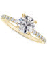 ფოტო #1 პროდუქტის Diamond Solitaire Round-Cut Pavé Engagement Ring (7/8 ct. t.w.) in 14k Gold