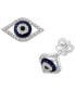 ფოტო #2 პროდუქტის EFFY® Sapphire (1/6 ct. t.w.) & Diamond (1/5 ct. t.w.) Evil Eye Stud Earrings