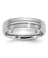 ფოტო #1 პროდუქტის Cobalt Satin and Polished Grooved Wedding Band Ring