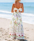 Women's Floral Print Twisted Cutout Maxi Beach Dress