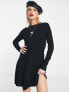 Фото #4 товара Only mini knitted skater dress in black