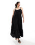 Фото #1 товара Pieces Curve frill bottom maxi dress in black