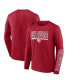 Men's Crimson Oklahoma Sooners Big and Tall Two-Hit Graphic Long Sleeve T-shirt