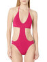 BCBGeneration 294846 Womens Standard Monokini One Piece Swimsuit, Hot Fuchsia, L
