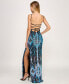 Фото #2 товара Juniors' Sequin-Design Side-Slit Gown, Created for Macy's