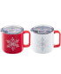 Фото #3 товара Stackable Snowflake Insulated Coffee Mugs, Set of 2