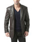 Фото #1 товара Men Classic Two-Button Leather Blazer - Short