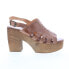 Bed Stu Fontella F377003 Womens Brown Leather Heeled Sandals Shoes 8.5