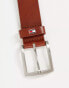 Tommy Hilfiger new denton 3.5cm leather belt in dark tan