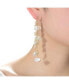 Фото #2 товара Elegant Sterling Silver with 14K Gold Plating and Genuine Freshwater Pearl Dangling and Drop Earrings
