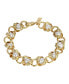 ფოტო #1 პროდუქტის Women's 14K Gold-tone Chain with Imitation Pearl Inset Link Bracelet