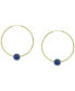 ფოტო #2 პროდუქტის Jade Medium Hoop Earrings in 14k Gold, 1.57" (Also in Onyx, Turquoise, Lapis, & Freshwater Pearl)