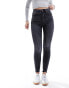 Stradivarius super high waist skinny jean in washed black