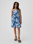 Kids Denim Tank Dress blue white floral, XS - фото #1