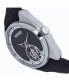 Men Roman Leather Watch - Silver/Black, 46mm