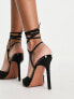 ASOS DESIGN Prize tie leg high heeled shoes in black