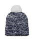 Фото #2 товара Women's Navy Montreal Canadiens Glimmer Cuffed Knit Hat with Pom