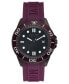 Фото #1 товара Часы и аксессуары Steve Madden мужские Лиловые силиконовые наручные часы с эмбоссированным логотипом Steve Madden, 44X50 мм