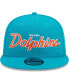 Men's Aqua Miami Dolphins Main Script 9FIFTY Snapback Hat