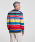 Фото #4 товара Men's Printed Stripe Cashmere Crewneck Sweater, Created for Macy's