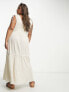 ASOS DESIGN Curve crinkle trapeze maxi sundress in natural