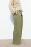 Wide-leg long length trousers