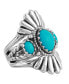 Фото #1 товара Genuine Sleeping Beauty Turquoise Sterling Silver Crown Ring, Sizes 5-10