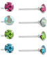 ფოტო #1 პროდუქტის 4-Pc. Set Fine Crystal Stud Earrings in Sterling Silver, Created for Macy's